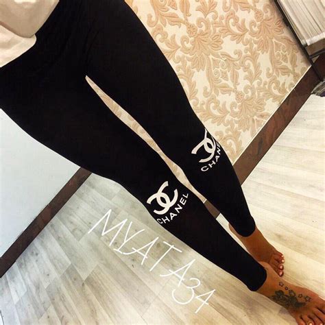 chanel leggings with logo.